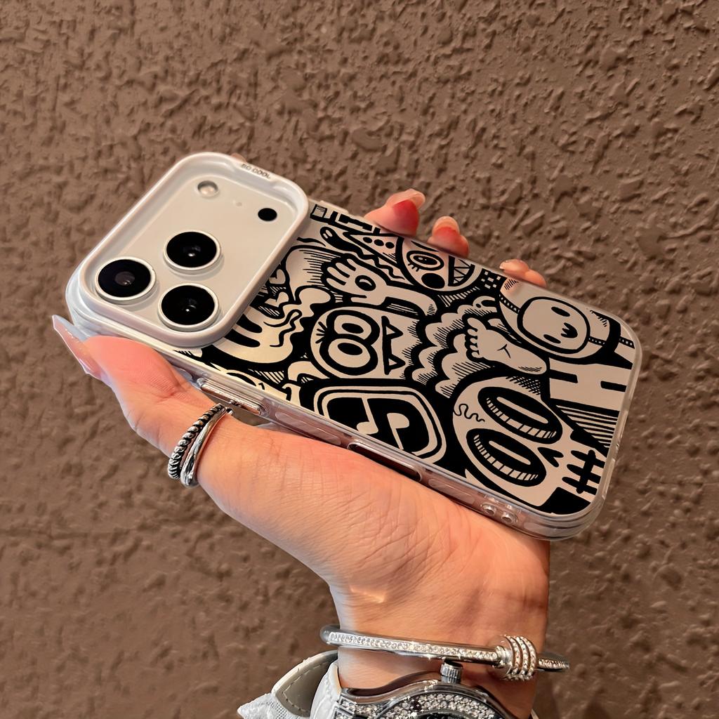 New Trendy Graffiti Cartoon Anime Creative Pattern Design Phone Case for iPhone 17/16/XR/11/12/13/14/15 Plus Pro Max Cover