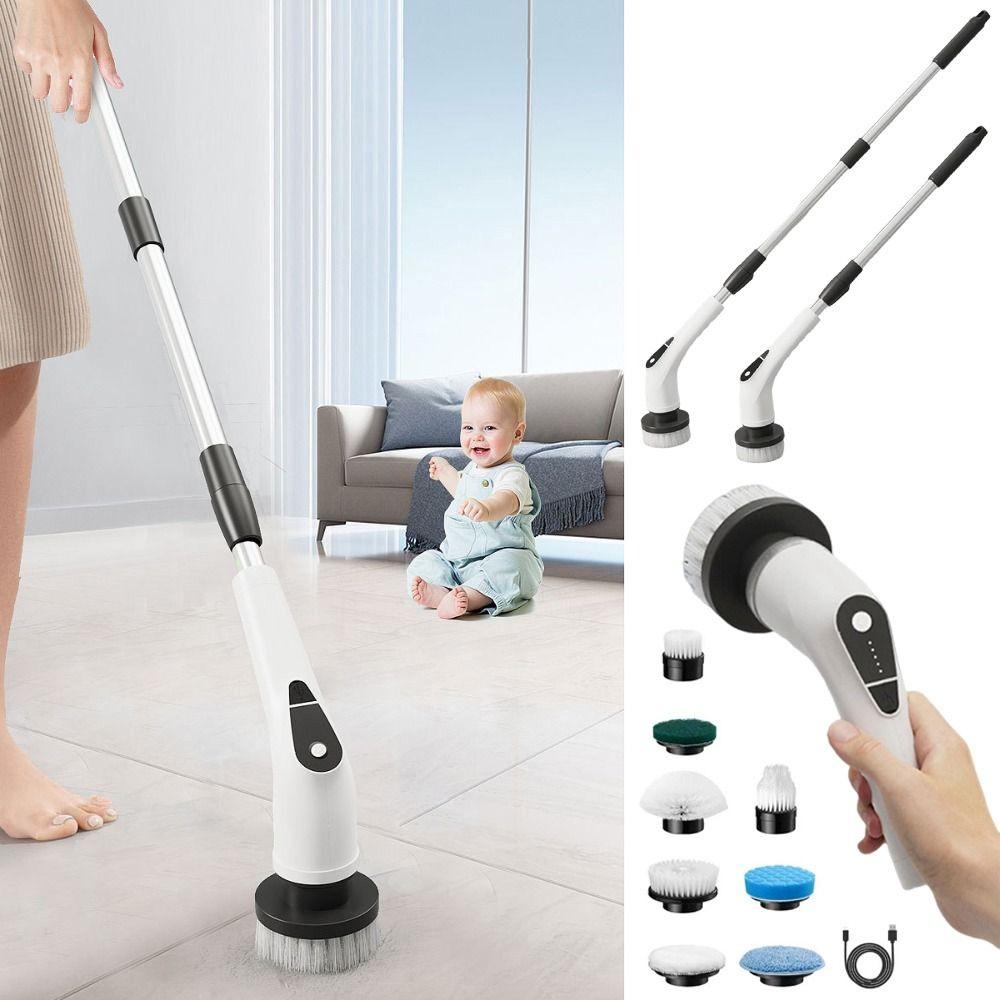 Rechargeable Electric Cleaning Brush Telescopic Electric Spin Scrubber  Kitchen