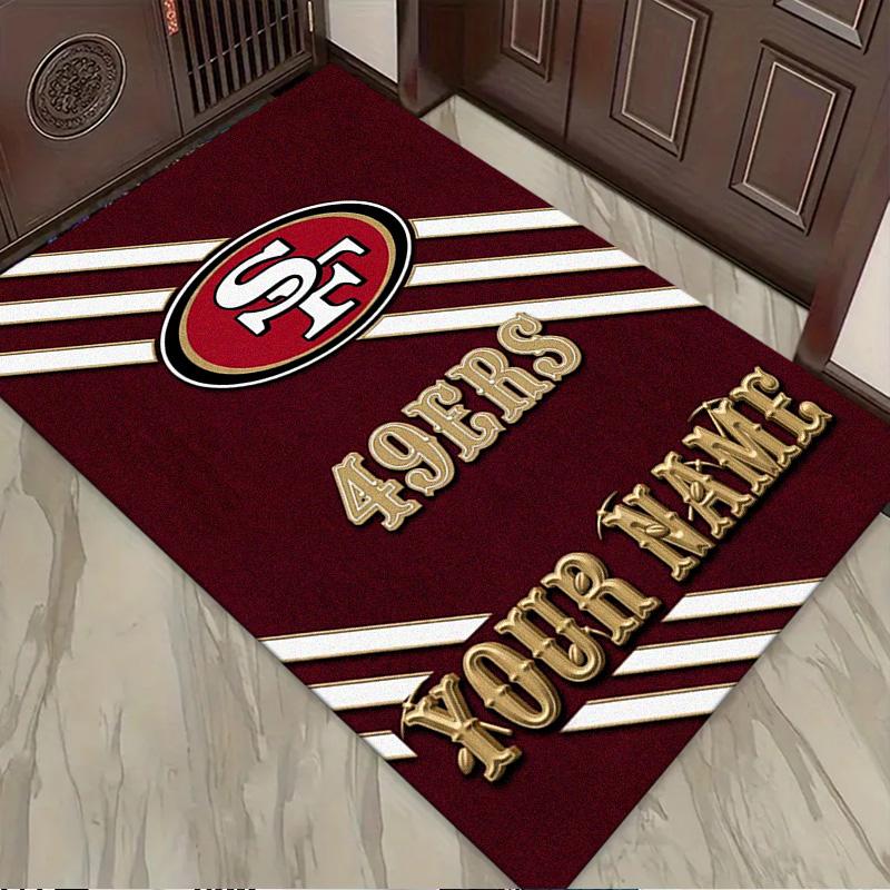 Benutzerdefinierter San Francisco 49ers Teppich für Wohnzimmer, Schlafzimmer, Zuhause, Sofa-Dekoration, Rutschfeste Bodenmatte für Kinder
