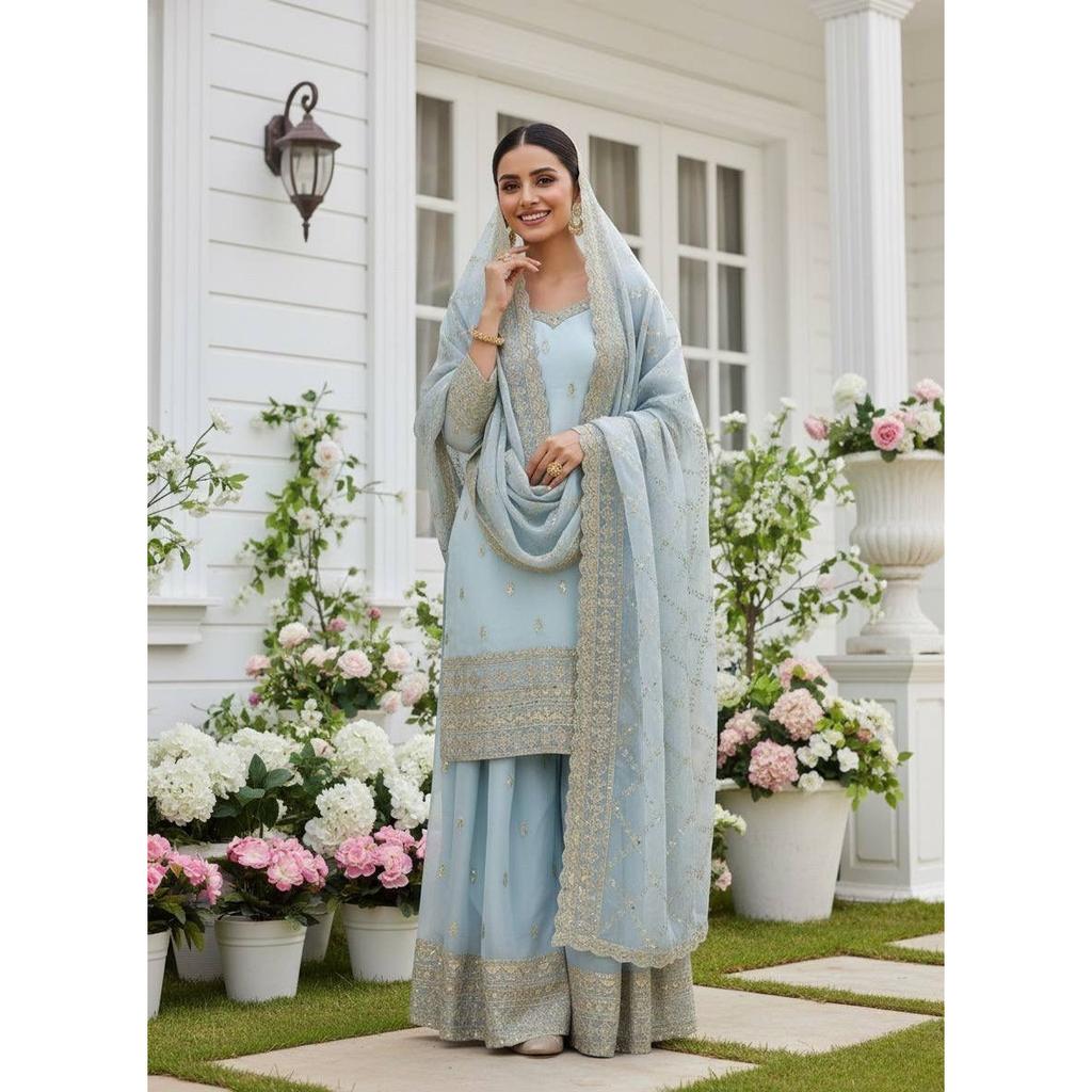 Pakistani Party Wear Designer Salwar Kameez Indian Bollywood Ethnic Palazzo Suit