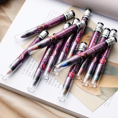 12 Farben 2-in-1 Lidschattenstift, professioneller Antihaft-Becher, wasserfester, lang anhaltender, pigmentierter Lidschatten-Lippenstift für Frauen