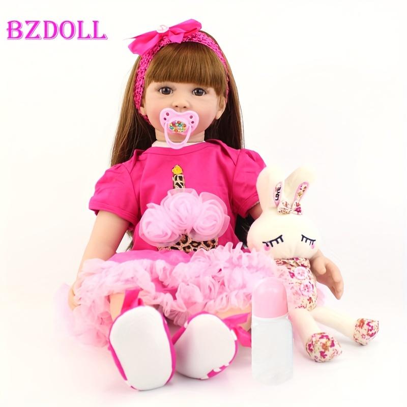 BZDOLL Newborn 60cm 24 Inch Reborn Baby Doll Cloth Body Soft Vinyl Lovely Princess Girl Play House Toy
