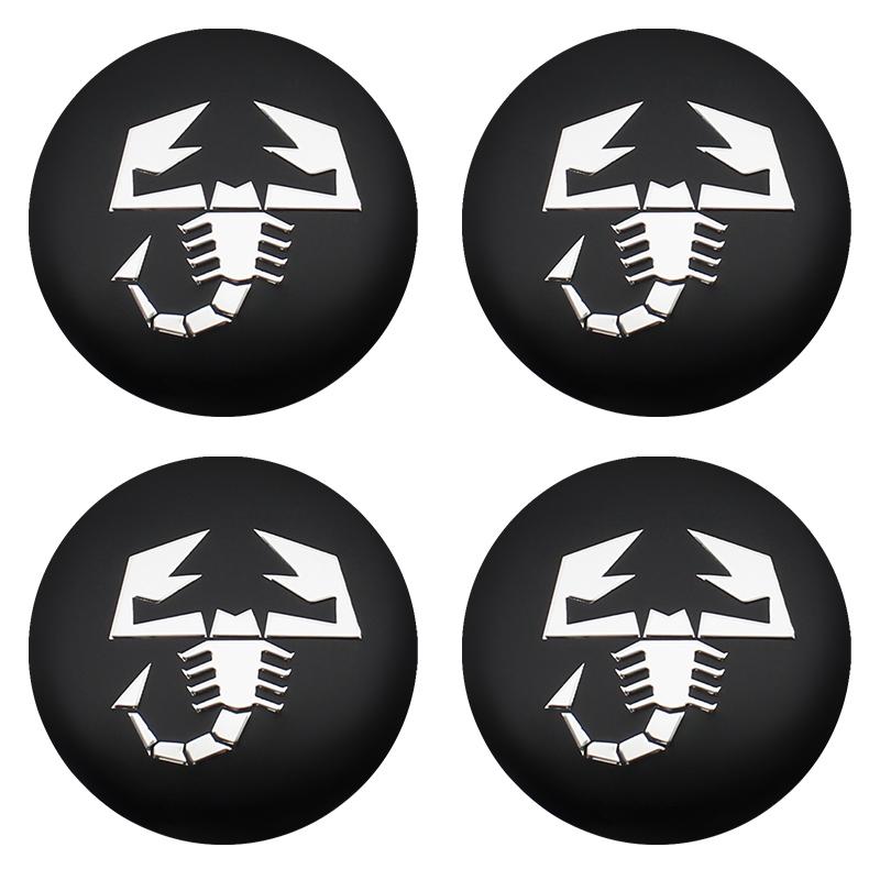 4pcs 56mm Wheel Center Hub Cap Emblem Badge Stickers Car Stying for Abarth 124 500 Grande Punto Spider 500C 595C 695C Evo