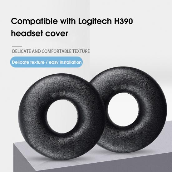 Cojín para auriculares, cómodo, reducción de ruido, accesorios para auriculares, almohadilla de piel sintética para oreja para Logitech H390