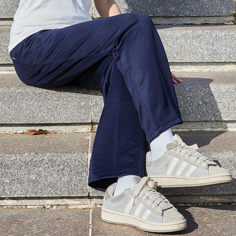 Dark Blue Unisex Student School Uniform Straight-Leg Pants - Summer Thin & Spring/Fall Loose Fit
