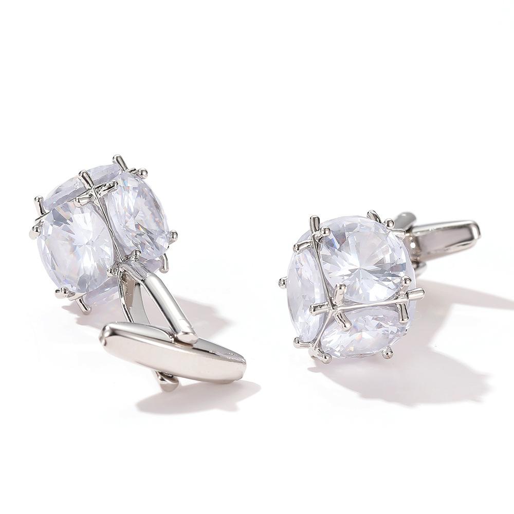 

Мужские запонки Высококачественные Горячо продаваемые Легкая роскошь Креативные Неправильной формы Циркониевые украшения 1 пара manual