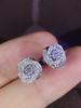 New Trendy Unique Rose Designed Stud Earrings for Women Shiny Cubic Zirconia Ear Accessories Aesthetic Wedding Jewelry
