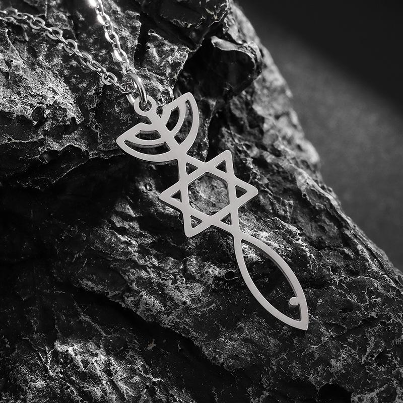

Европейская и американская простая и модная серия «Шестиконечная звезда», мужское ожерелье из нержавеющей стали