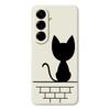 For Samsung Galaxy A56 5G Case Black Cat on the Wall Pattern Printing Straight Edge TPU Phone Back Cover