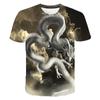 New Men's T-shirt Clothing 3D Domineering Digital Printed Dragon T-shirt Summer Short Sleeved Hip-hop Plus Size T-shirt