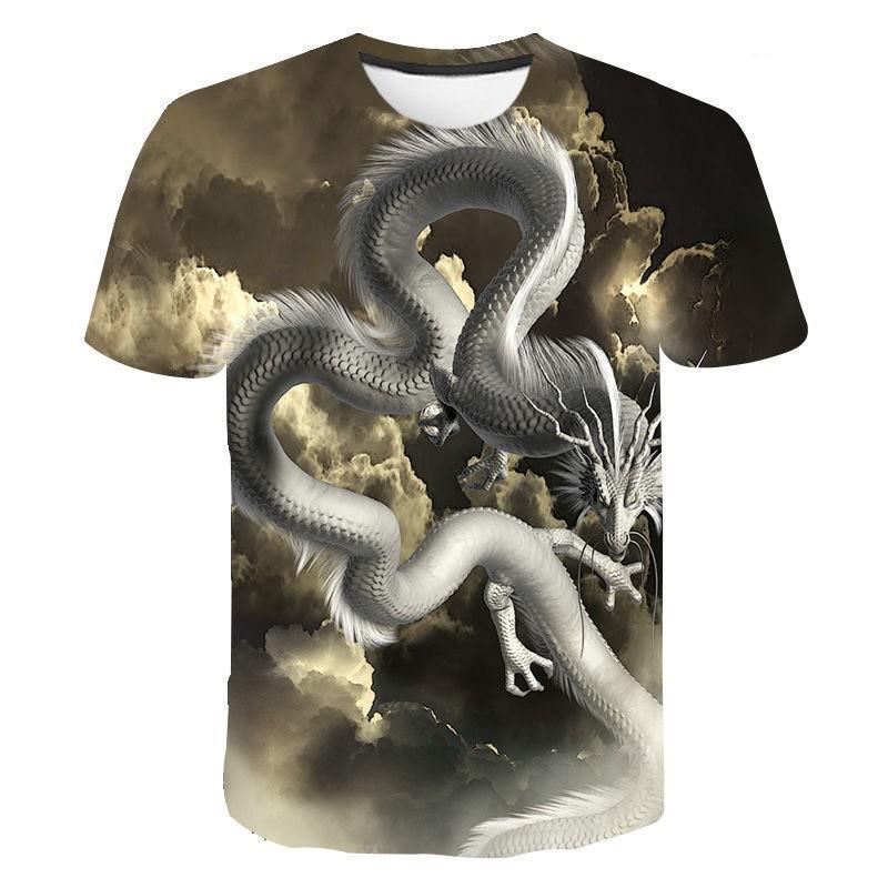New Men's T-shirt Clothing 3D Domineering Digital Printed Dragon T-shirt Summer Short Sleeved Hip-hop Plus Size T-shirt