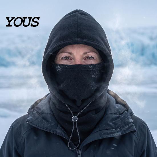 Unisex Thermal Gear Flannel Balaclava with Drawstring, Warm Ski Mask Hat, Fleece Lined Windproof Winter Face Neck Warmer for Outdoor Cycling