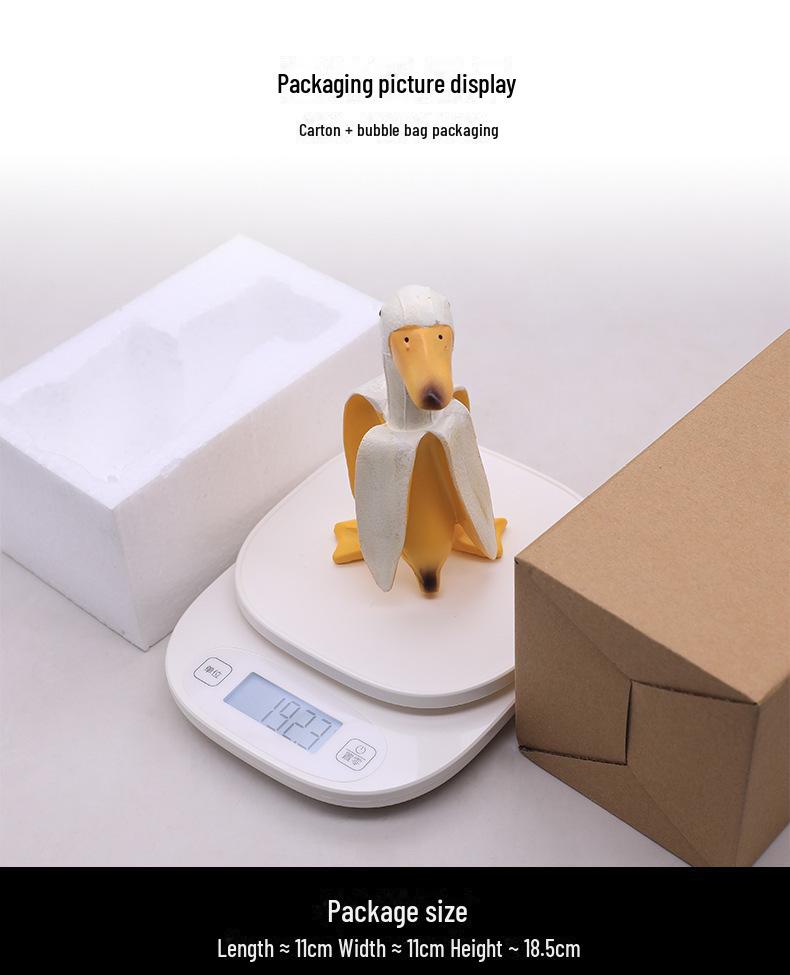 Funny Cute Cartoon Duck Banana Resin Decoration - Creative Home or Birthday Gift
