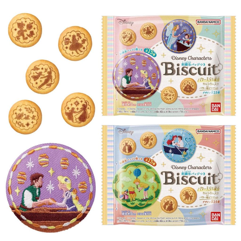 BANDAI Disney Characters Embroidered Can Badge Biscuit Candy Set of (Biscuit Toy) [Box 12]