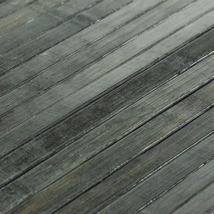 Bamboo Rug Wide Slats Gray Edging 120x170