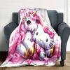 1 Stück Einhorn Hello Kitty Decke Leichte Flanell-Kuscheldecke für Sofa Bett Reise Camping Wohnzimmer Büro Couch Sessel