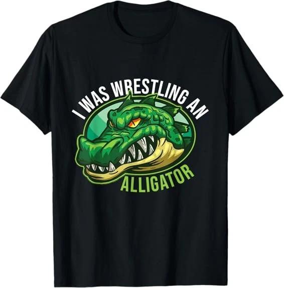 I Was Wrestling An Alligator Arm Amputee Funny T-Shirt S-3XL XXL