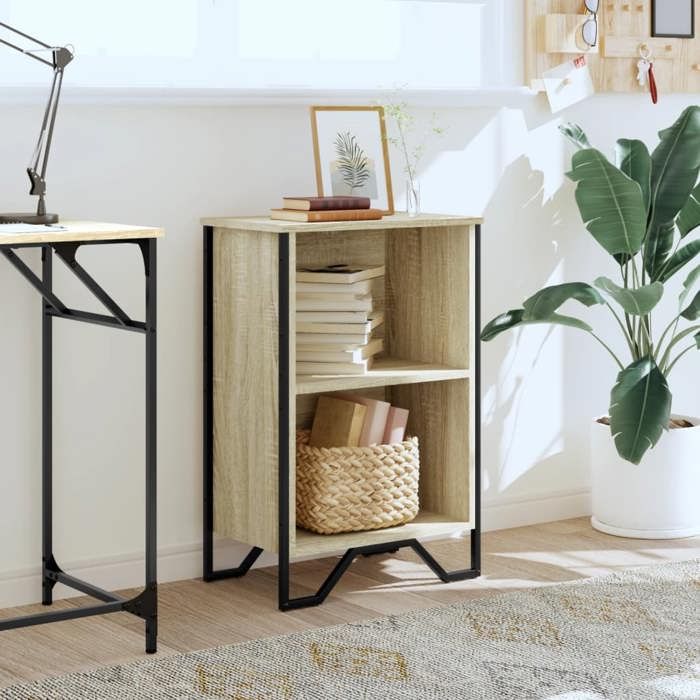 VidaXL Bibliothèque chêne sonoma 50x31x74,5 cm bois d'ingénierie, étagère, étagère à livres, étagère de rangement, armoire 848600