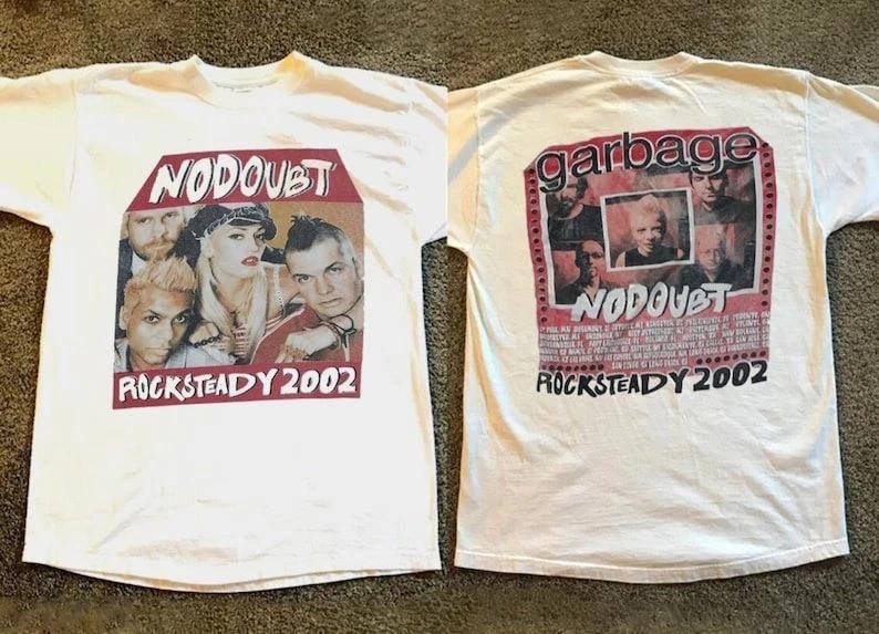 Vtg No Doubt Rock Steady 2002 Tour T-Shirt, No Doubt Rock Band Music Tour Shirt S