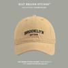 Loose embroidered baseball cap deepened widened face small sunscreen hat women and men BROOKLYN soft top cap