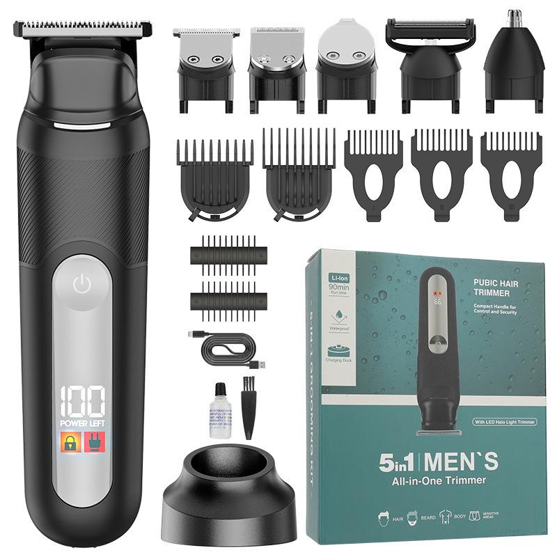 

Men s 5-in-1 Grooming Kit: Haircut, Body, Private Area Trimmer & Shaver чорний