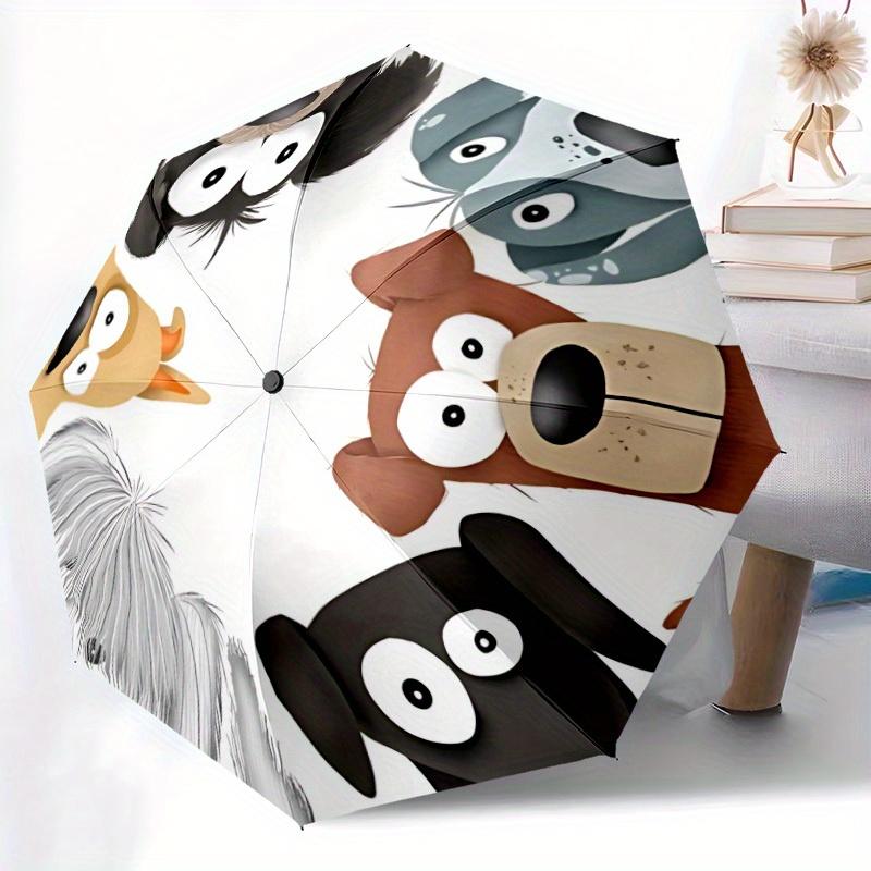 1 Stück Tiergesichter Automatischer Faltregenschirm, Tragbares & Faltbares Design mit 8 Speichen, Lässiges Outdoor-Accessoire yy250729054