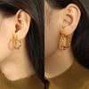 Personalized Exaggerated Chain C-shaped Earrings Titanium Steel Plated 18k Gold Simple and Versatile Titanium Steel Earrings Earrings Women