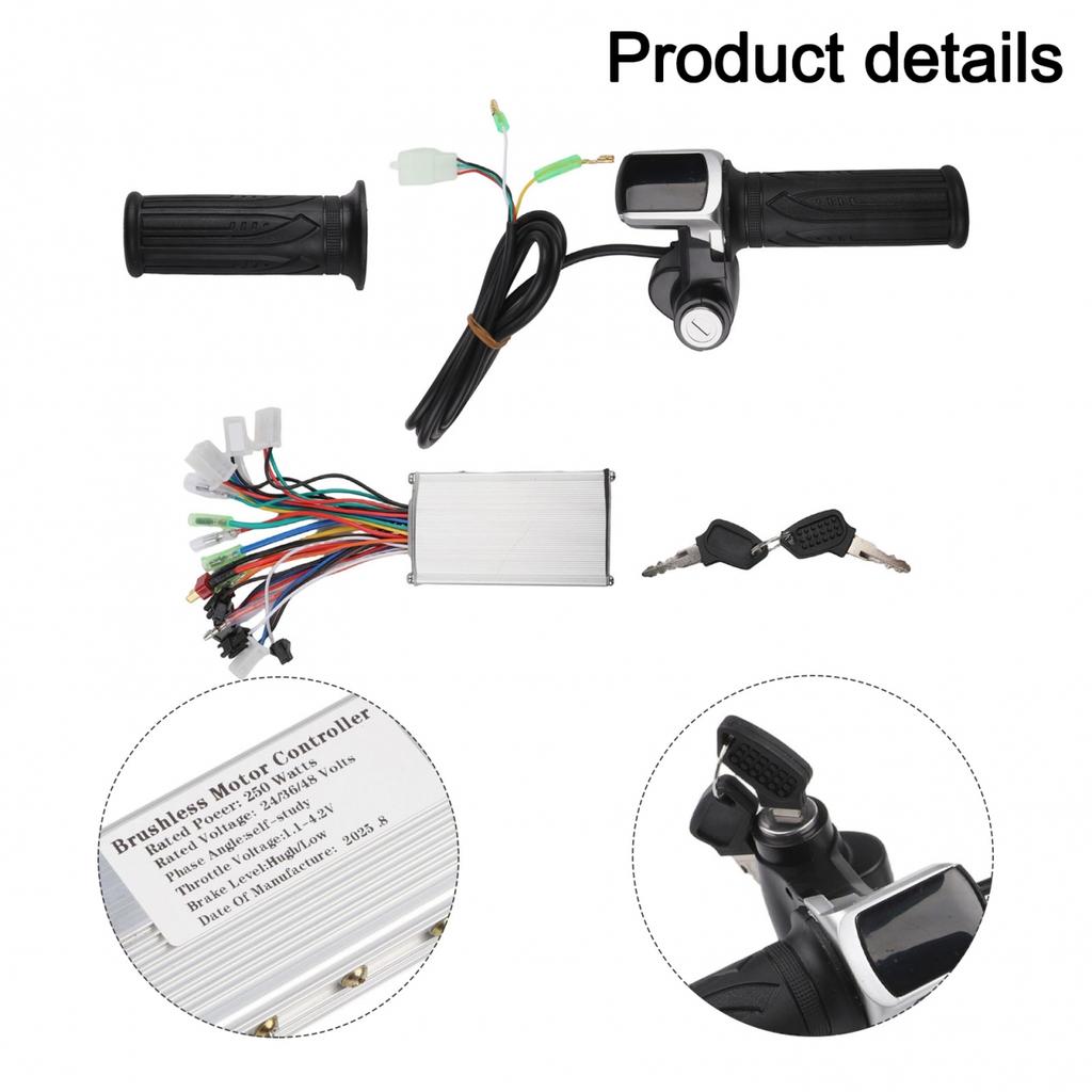 LCD Gashendel en Borstelloze Motorcontroller voor 24V tot 48V Elektrische Fietsen