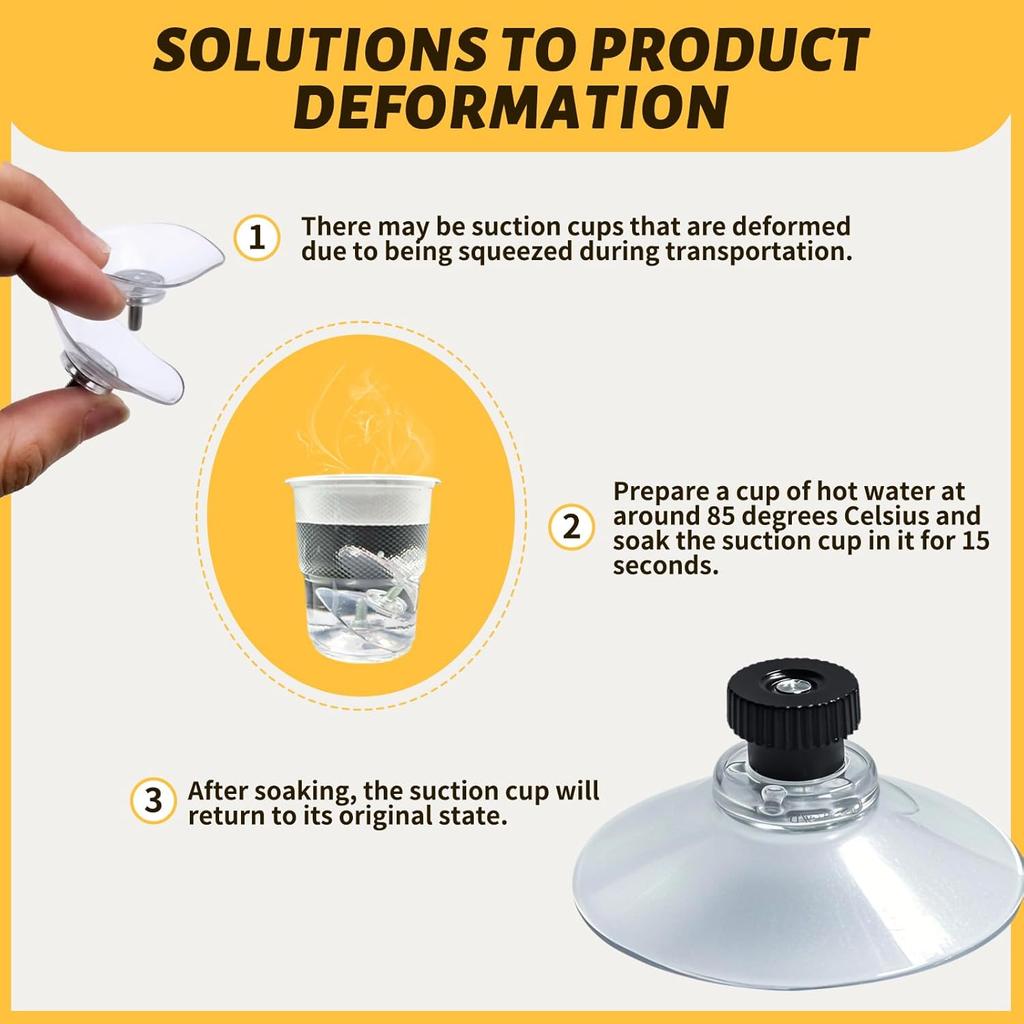 12pcs M4 Suction Cup 40 mm Glass Suction Pads Clear PVC Sucker Pads Suction Holder Without Hooks for Bathroom Wall Door Glass Window Car Shade