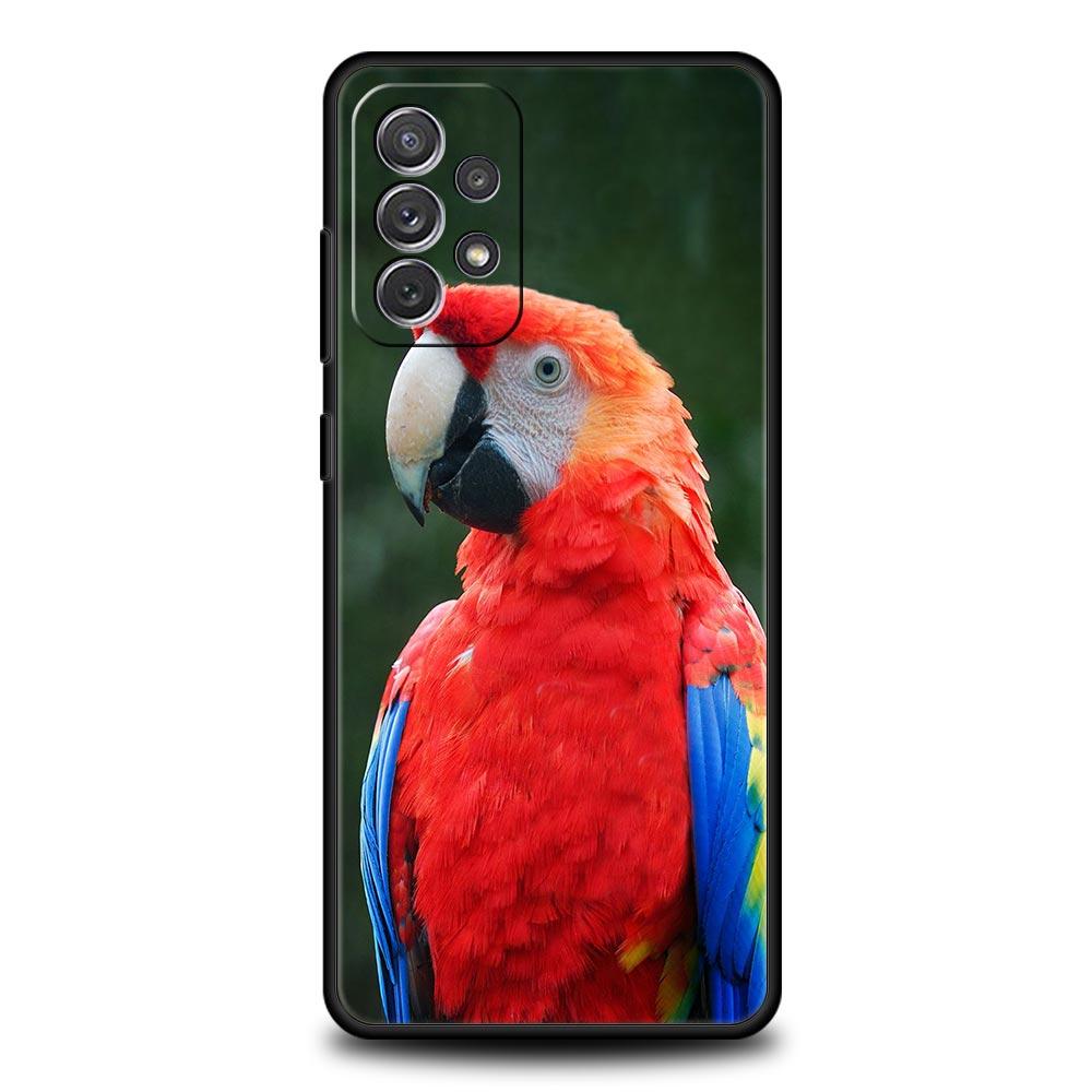 Parrot Bird Phone Case for Samsung A51 A71 A72 A21S A12 A11 A15 A25 A31 A41 A23 A33 A53 A73 A03S A05S A13 5G A35 A55 Cover