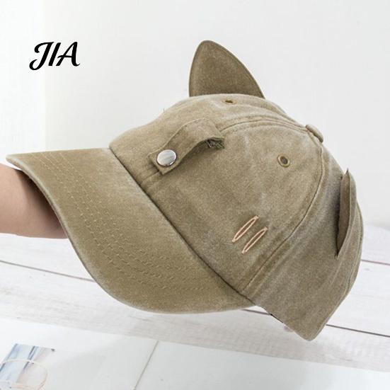 Adjustable Sun Hat with Sunglasses Cat Ear Trucker Hat, Baseball Cap Detachable Sunglasses, Curved Brim Protection Pilot Style for Outdoor Travel