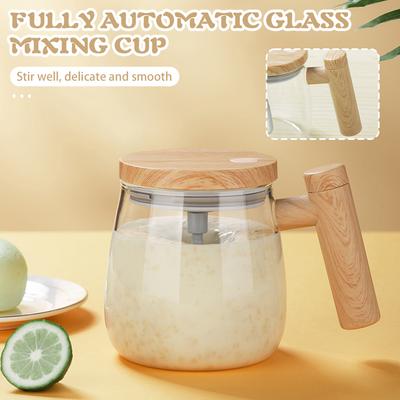 400ml Electric High Speed Mixing Coffee Cup Automatic Rotatble Mixing Mug Glass High Capacity Coffee Blending Cup For Home