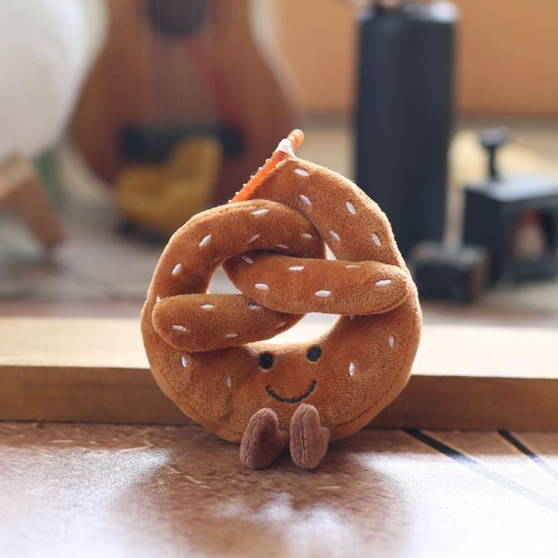 

Plush Bread Twist Keychain Stuffed Toy Soft Short Plush Bag Gift Kids For