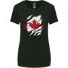 Torn Canada Flag Canadian Day Football Womens Wider Cut T-Shirt