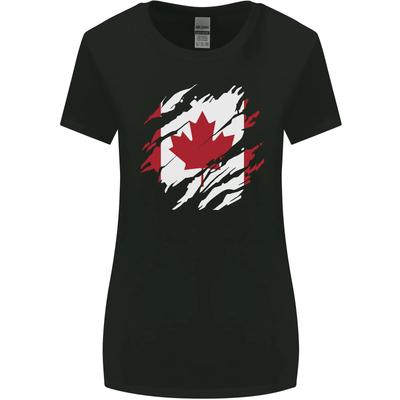 Zerrissene Kanada Flagge Canadian Day Football Damen T-Shirt mit weiterem Schnitt
