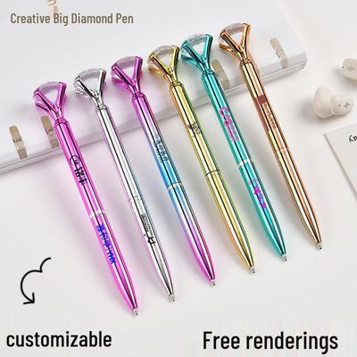 Creative Metal Texture Diamond Ballpoint Pen - Customizable Logo Signature & Student Gift