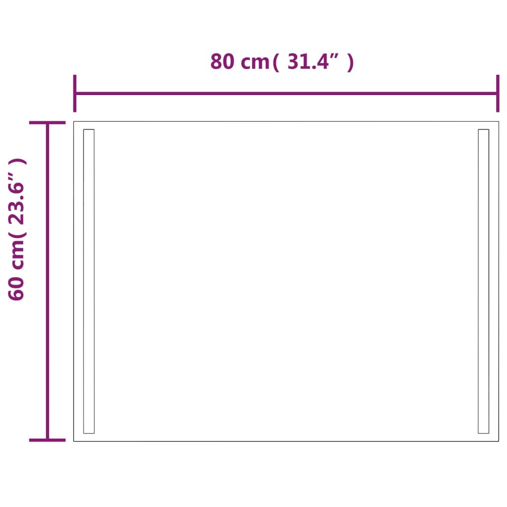 Vidaxl LED Bathroom Mirror, 60X80 Cm
