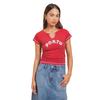 Daisy Street Womens/Ladies Lettering Notch Neck Crop T-Shirt