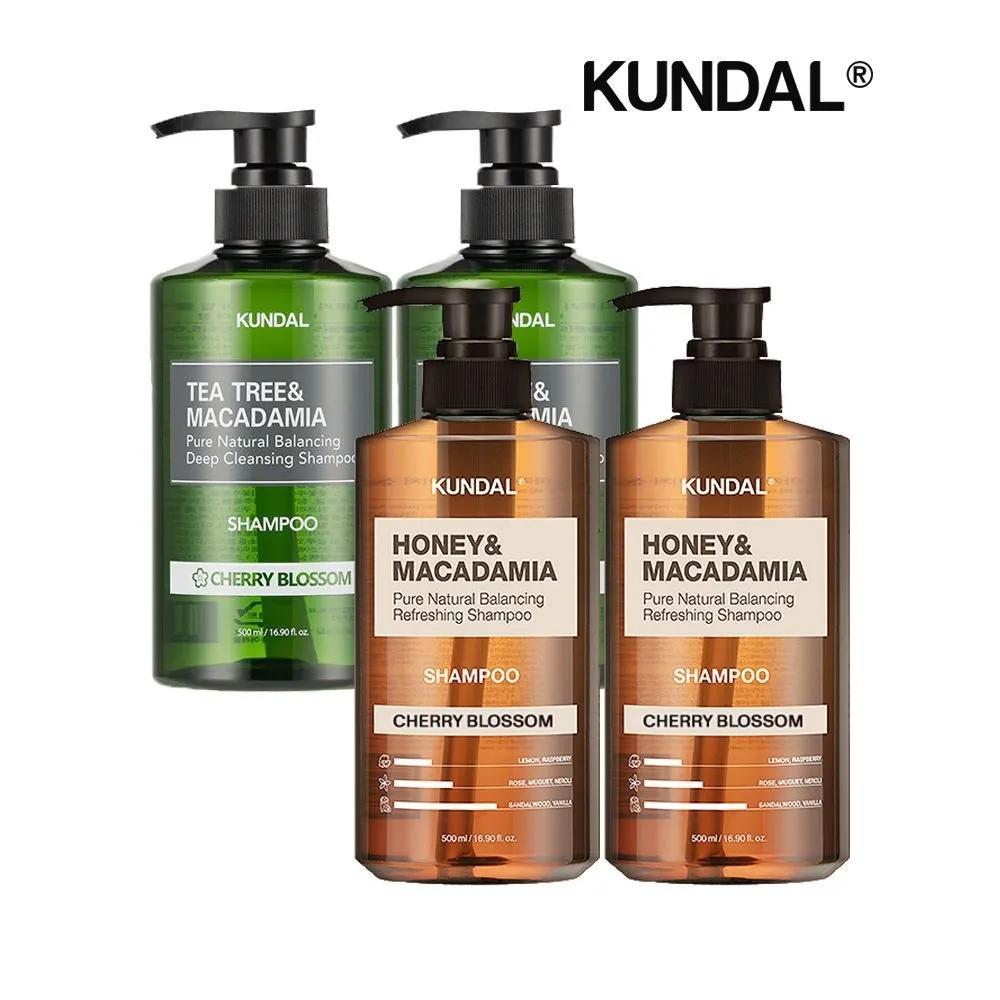 KUNDAL Nature Shampoo Cherry Blossom 500ml x2 + Deep Cleansing Shampoo for Oily Hair Cherry Blossom 500ml x2