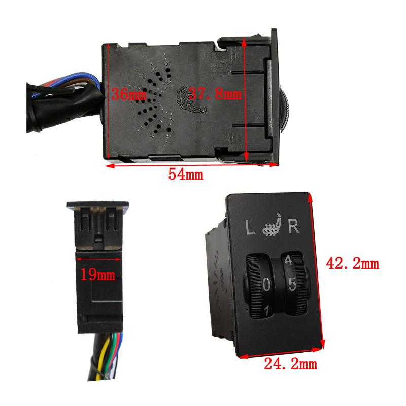 Car Seat Heater Kit Fit 2 Seats 12V Universal Carbon Fiber Heating Pads 2 Dial 5 Level Dual Control Switch System Winter Warmer