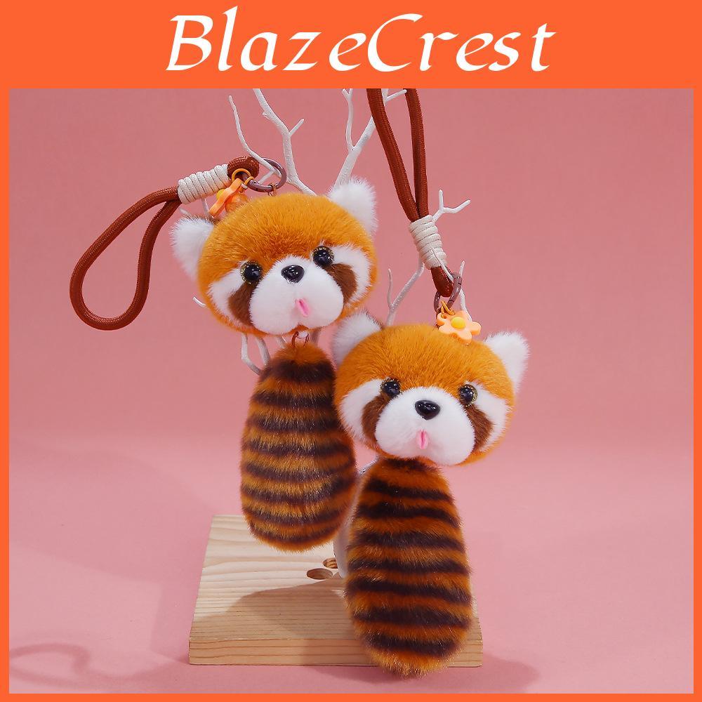 Panda Animal Plush Keyring Featuring Teddy Bear With Soft Short Fur And Tail Loop For Kids And Teens