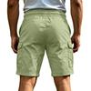 Men's Casual Cargo Shorts Elastic Drawstring Waist Multi-Pocket Summer Quick Dry Workout Solid Color Beach Short Pants