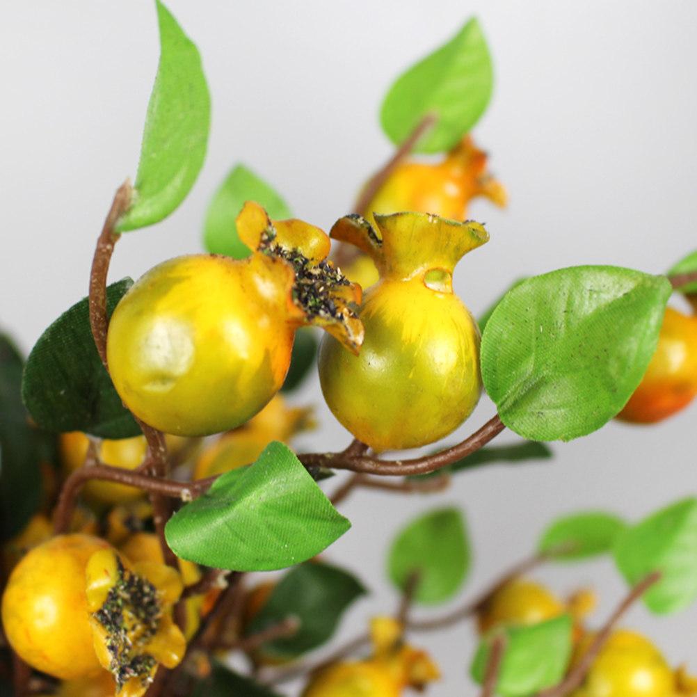 Artificial Rosehip Berries Yellow Shiny Glazed Simulation Pomegranate Fruit for Christmas DIY Floral Arrangements Home