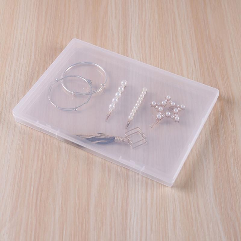 Pack Of 5 Clear Flat Plastic Storage Boxes for Organizing Beads Tools Letter and Papers Transparent Organizers Case
