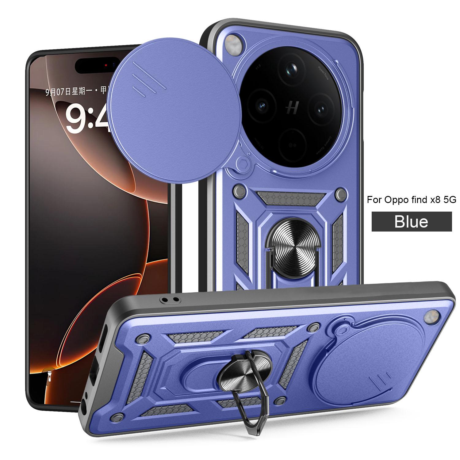 For OPPO Find X8 Case Oppo Find X8 Pro Cover  Find X8 Pro Magnetic Ring Holder Armor Phone Case Slide Camera Protect Back Cover OPPO Find X8 Pro