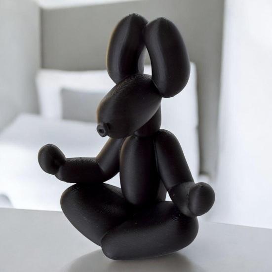 Small Meditation Dog Statue Funny Balloon Puppy Figurine Cute Animal Craft for Living Room Desktop Shelf Decor