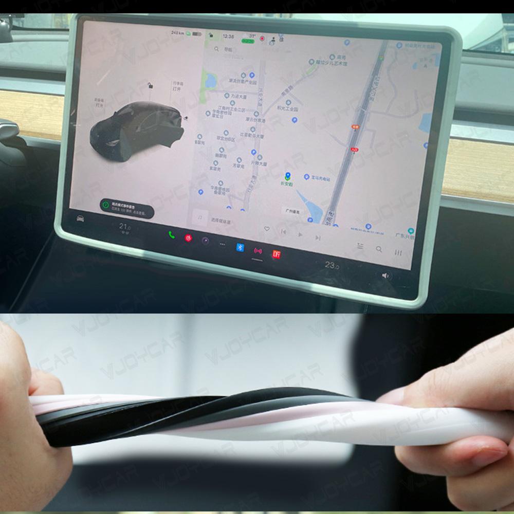 For Tesla Model 3 Y Silicone Protective Frame Edge Cover 15.4'' 16'' Central Control Navigation Screen Protector Trim