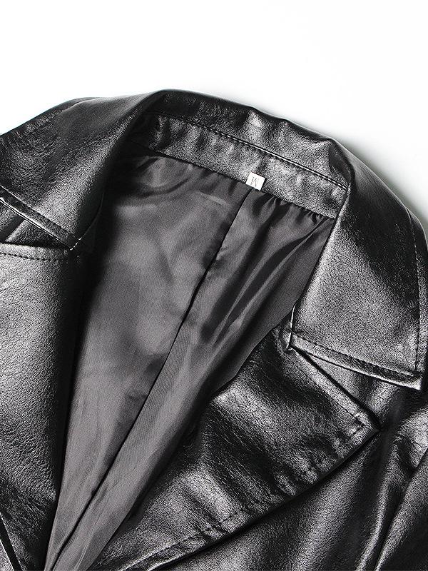 Chic Spring 2026 Women's Leather Jacket - Stylish Waist-Cinched Slim Fit in Solid Color