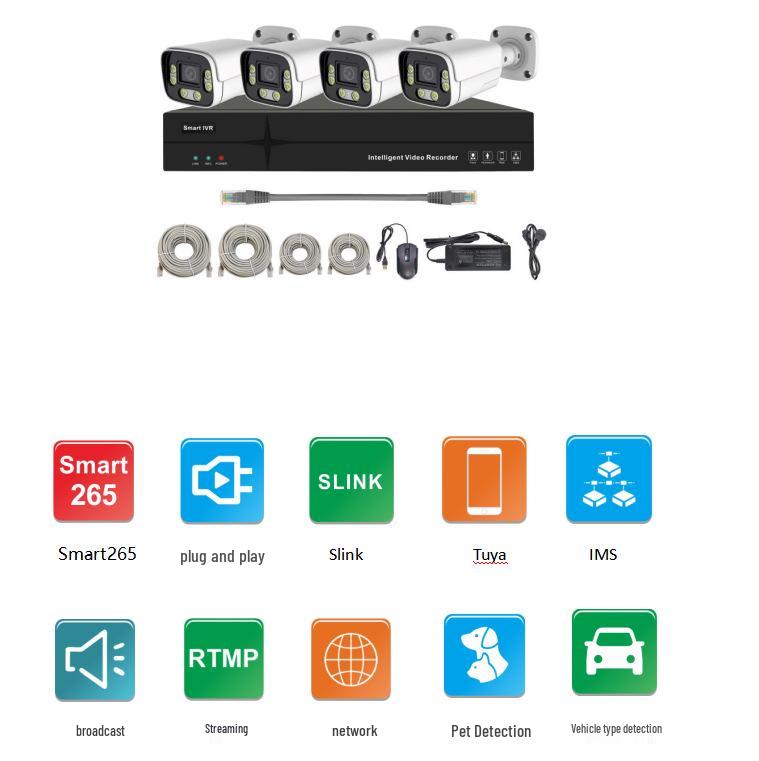 Outdoor HD POE NVR Metal Bullet Camera Set - 4/8/16 Channel