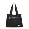 [MR&KB] SimpleWater-RepellentKorean-Style Shoulder Tote Bag with Zipper Pocket, Lightweight, Stylish, and Multiple Pockets for Commuting (Black)